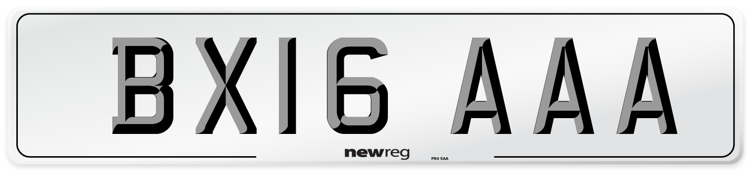 BX16 AAA Number Plate from New Reg